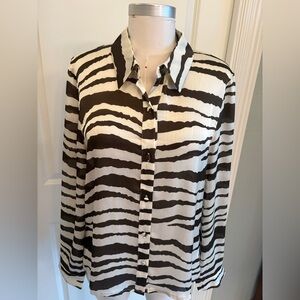 A.Z.I. Sz M, “Mona” Zebra Print Blouse NWT